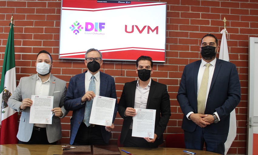 Firman convenio DIF Estatal y Universidad del Valle de México Campus Chihuahua